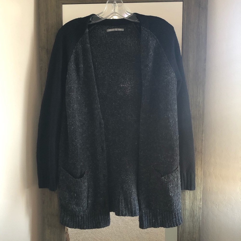 Rubbish Nordstrom Black Gray Marled Cardigan Fall Knit S